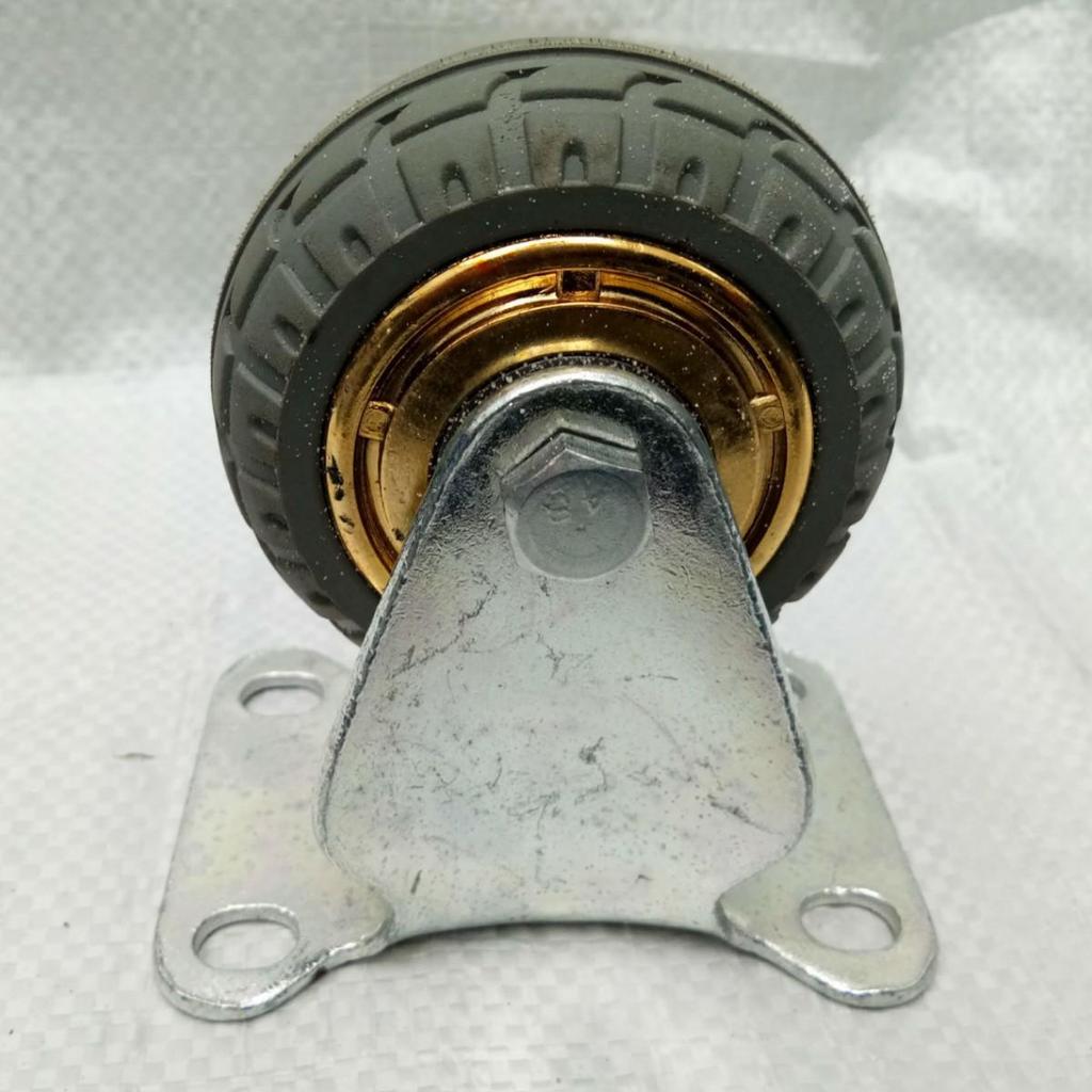 Gold & Gray Universal Swivel Caster: Silent, Elastic, Medium-Sized Rubber Wheel for Small Cars, Swivel & Fixed Options