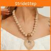 Geometric Wooden Beaded Pendant Necklace For Women With Stretchable Jewelry Chain For Summer Fashion