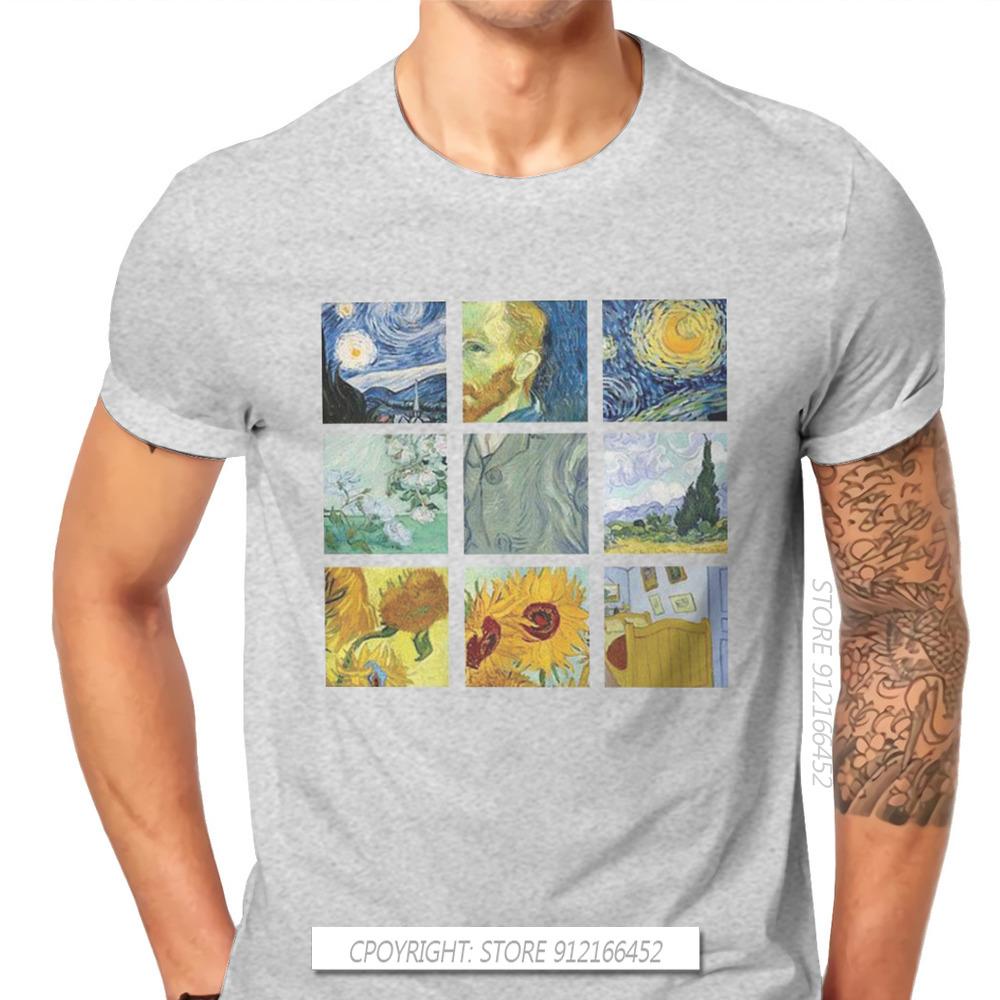Vintage Alternative Funny Artwork Van Gogh Painting Unisex Tshirt Homme Graphic Clothes Cool Design Pure Cotton Harajuku T Shirt