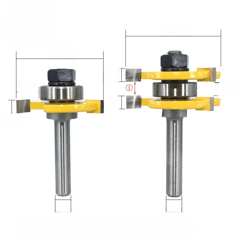 8-Shank Three-Tooth T-Type Tungsten Steel Mortise & Floor Woodworking Milling Cutter