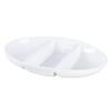 Porcelain Oval Three Compartment Divided Bowl Microwave Dishwasher Safe Stackable Serving Dish Snacks Salads Soups Fruits