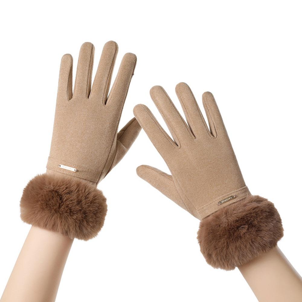 Velvet Winter Gloves Thick Women Mittens Skiing Plush Gloves  Outdoor