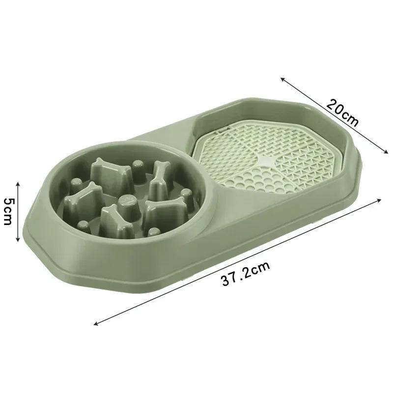 Dog Slow Feeder Bowl & Lick Mat Slow Feeder Non-chokingPet Bowl For Dog And Cat Anxiety Relief Slow Food Feeding PetSupply зелёный