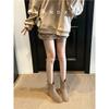 Cowhide Version~ 2025 New Retro Matte Round Head Sleeve Short Boots Women's Thick Heel Suede Versatile Martin Boots