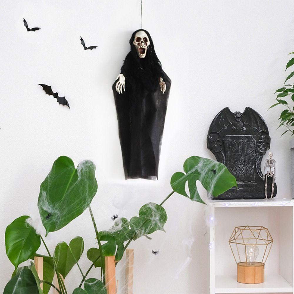 

Домашнее украшение Хэллоуин вечеринка реквизит страшное лицо череп кулон Хэллоуин призрак кулон для помещений чёрный