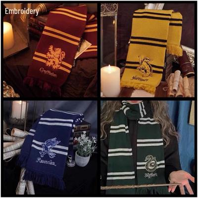 Harry Potter Gryffindor & Slytherin Bestickter Faux-Kaschmir Schlauchschal