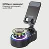 5-in-1 Kabelloser Lautsprecher Telefonhalter Notfall Wiederaufladbar (2000mAh) mit farbigem Umgebungslicht 360° faltbar für Tablet iPhone Android
