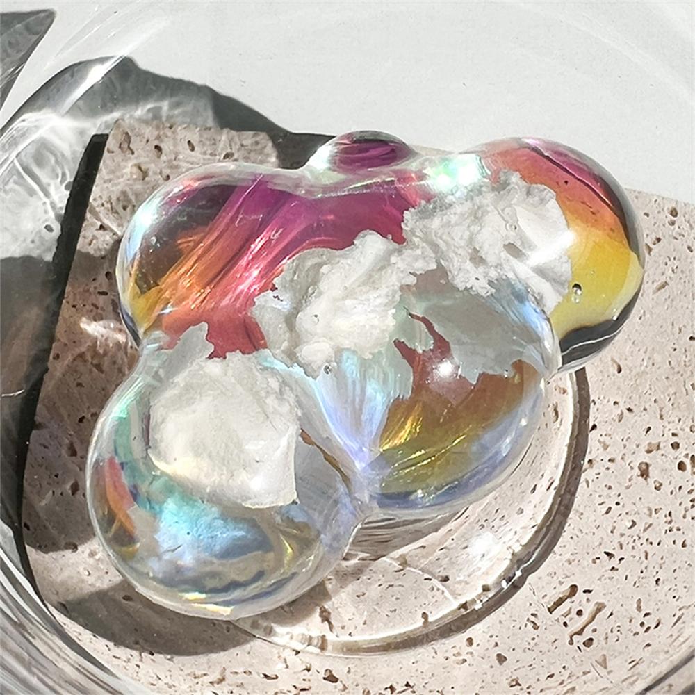 

Ins Korean Dreamy Laser 3D Bear Cloud Clear Phone Holder Grip Tok Support For IPhone 16 Pro Max Accessories Finger Ring Stand