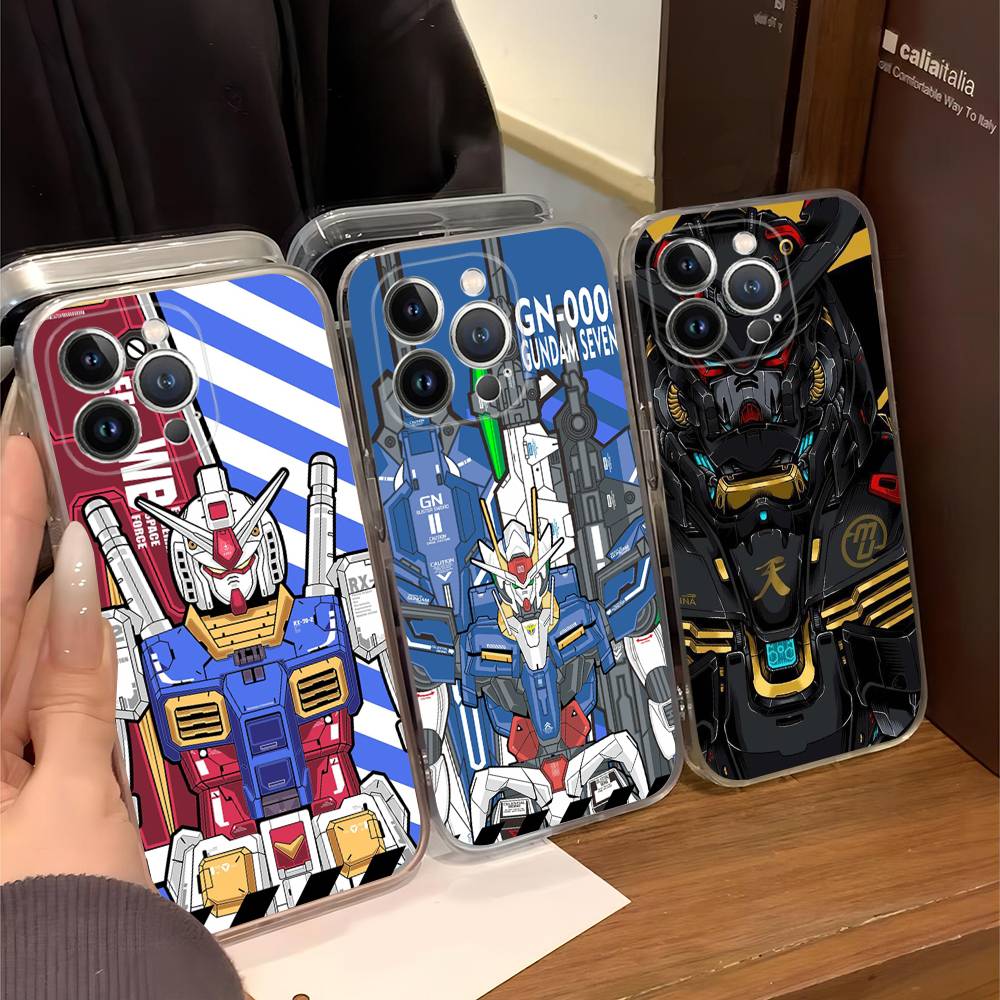 Cartoon G-Gundams Phone Case For IPhone 17 16 15 14 13 11 12 Pro Max 16 Plus Transparent