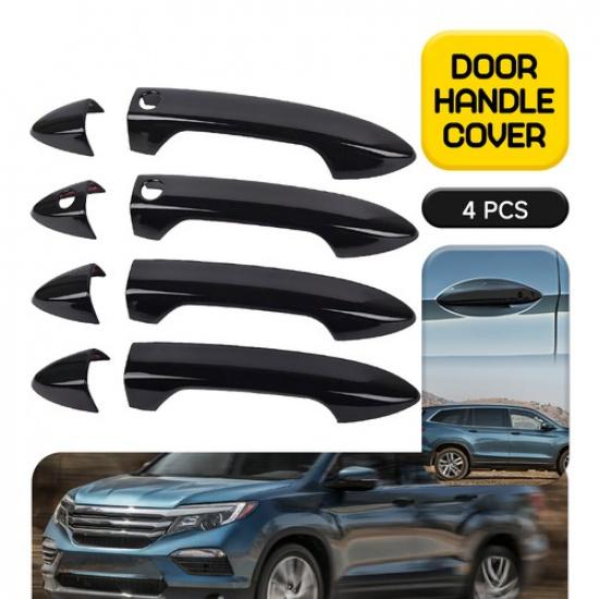 Glossy Black Exterior Door Handle Cover Trim Decor For 2017-22 Honda Ridgeline H