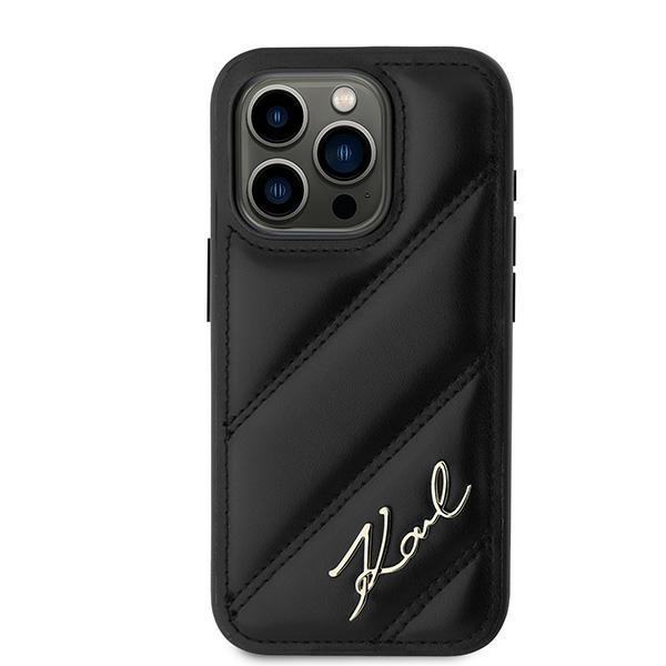 Karl Lagerfeld Klhcp15Xpqdsmgk Iphone 15 Pro Max 6.7 Czarny/Black Hardcase Diagonal Quilted Script