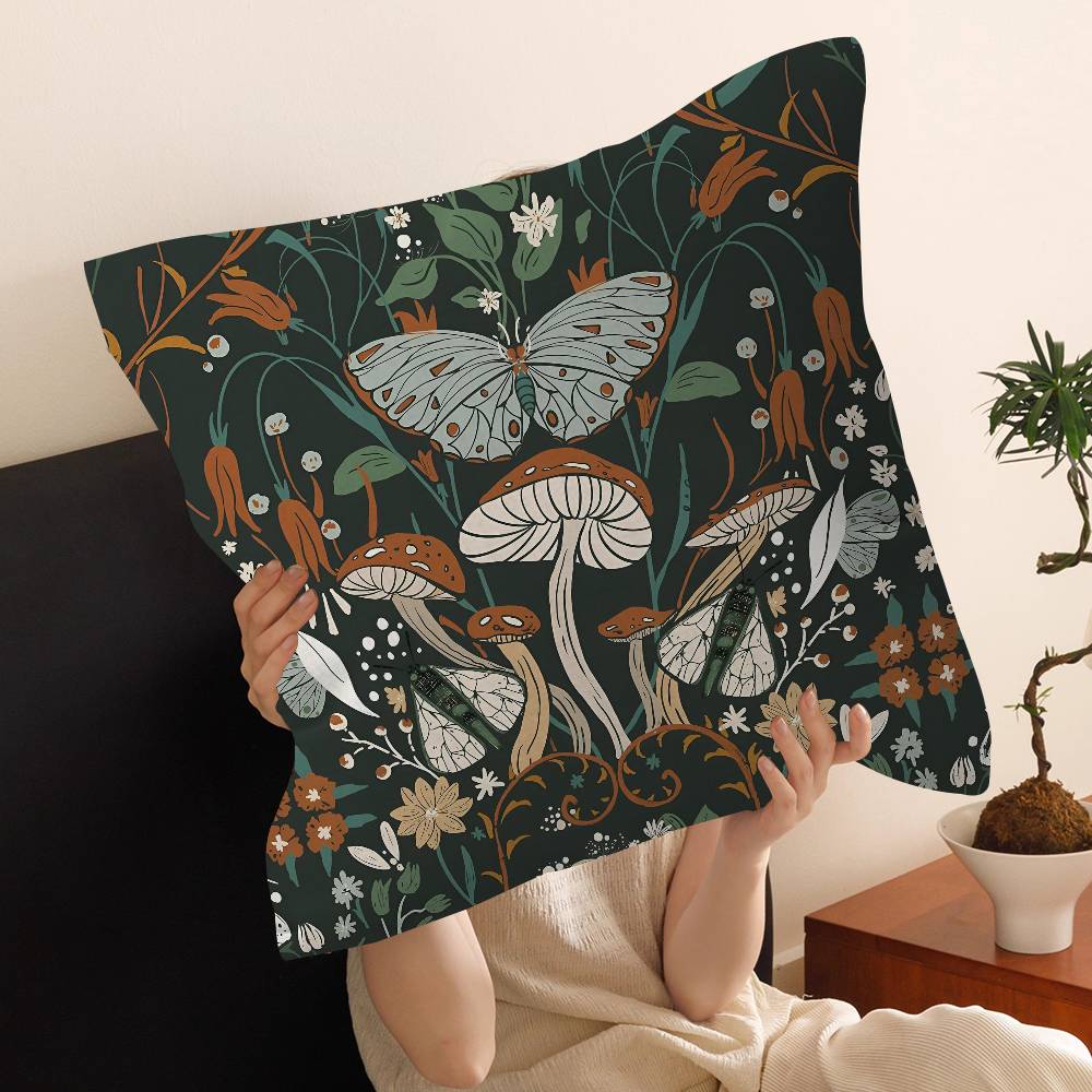 Hot Selling Squirrel Mushroom Cushion Cover Decorative Pillow Sofa Home Decor Case Pillow Cases