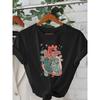 Women'S Casual Crew Neck T-Shirt with Pulmonary System Design - Short Sleeve, Machine Washable, Summer Fashion Top with Illustration,