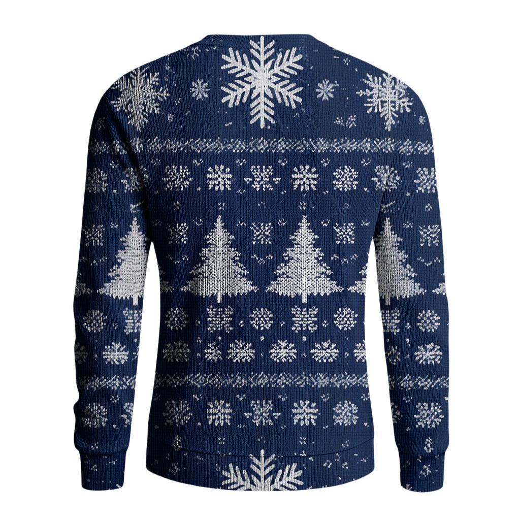 Herren Rundhals Langarm Rippstrick Pullover