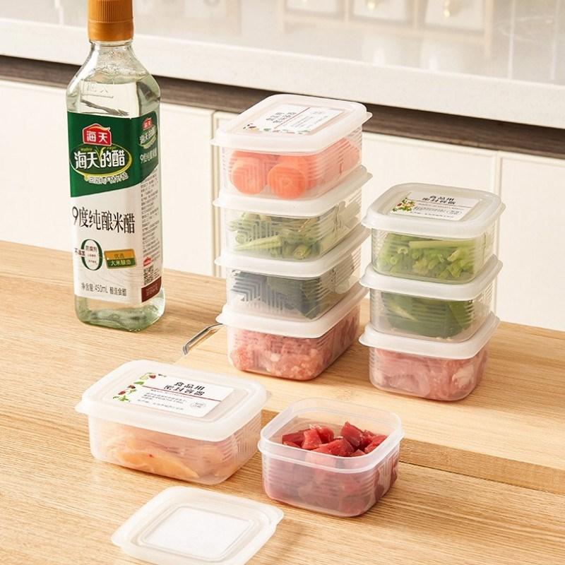 Mini Refrigerator Food Cooler Food Storage Container Stackable Food Saver Box with Lid Square Plastic Single-layer Sealed
