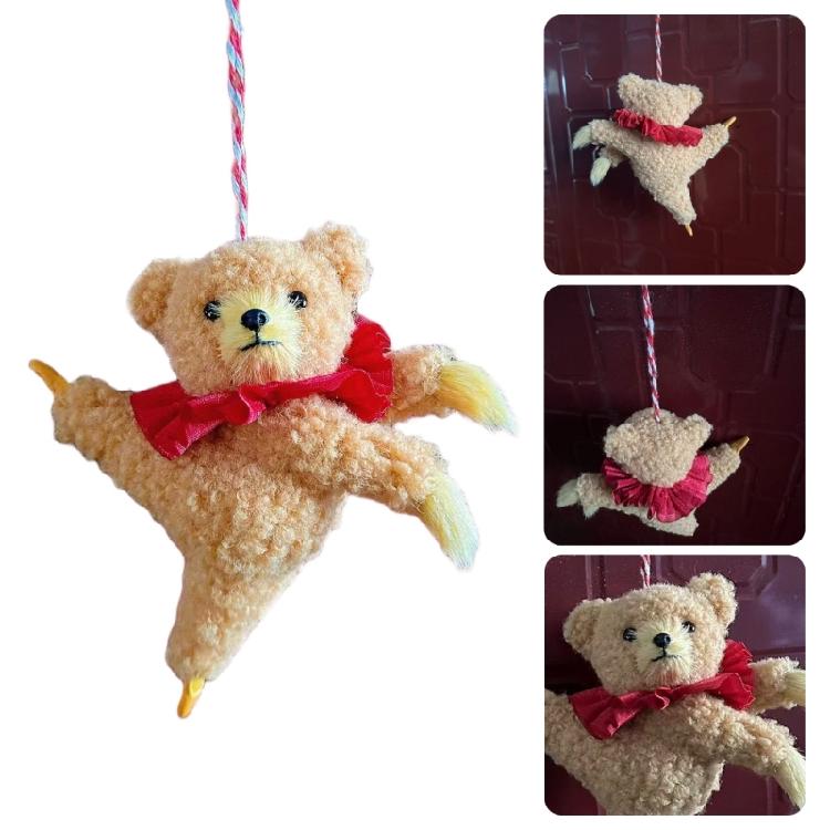 Charm Dancing Bear Plush Pendant Cartoon Bear Keychain Pendant for Bags and Car Suitable for Kids and Adult Present