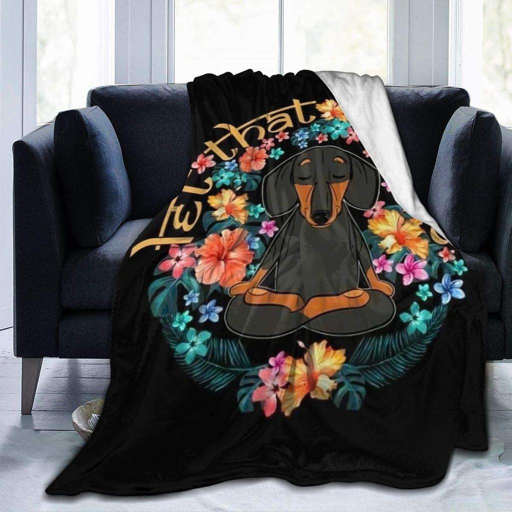 Dachshund Cartoon Animation Digitalprinted Polyester Bedroom Velvet Flannel Cover Blanket Fleece Soft Cover Blankets for Beds