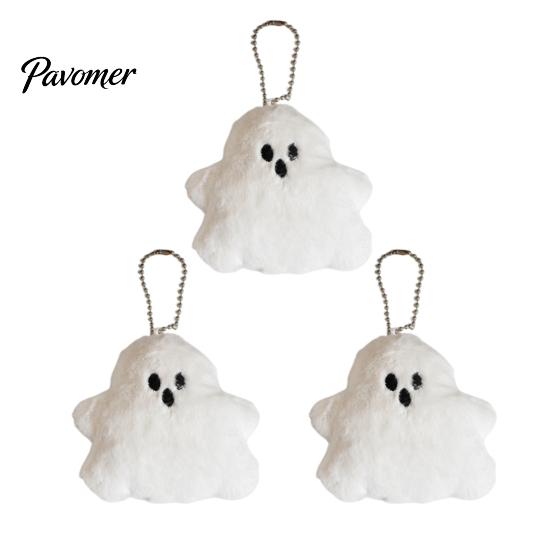 Sacs à dos Accessoire Fantôme 1/2/3 Pièces Halloween Porte-clés Peluche Pendentif, Ornement Blanc Peluche avec Chaîne de Perles, et Sacs à Main Accessoires Décoratifs Charme