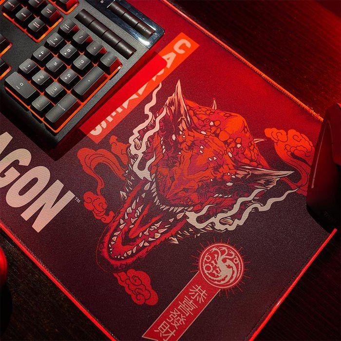 Numskull - house of dragons - tapis de souris de jeu xxl et chargeur sans fil