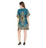 TreegoArt Fashion Women's Polyester Short Kaftan Caftan Printed Adjustable Boho Dress Nightwear Maxi Gown
