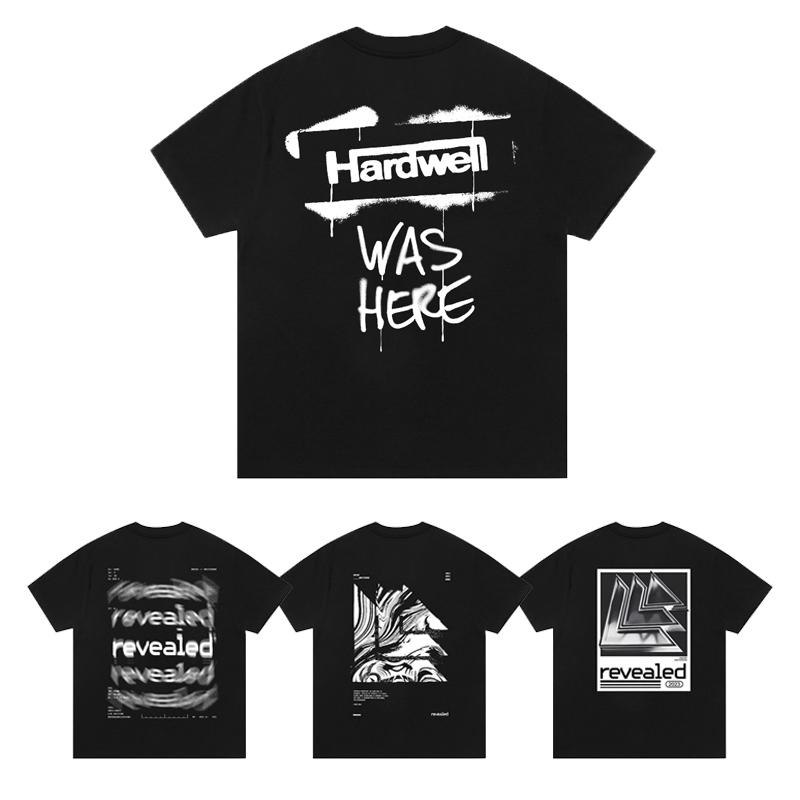 2025 Men's and Women's New Hardwell Cotton Short Sleeve T-shirt Casual Top 100 Dj Around Clothes Electric Sound Revealed Brand