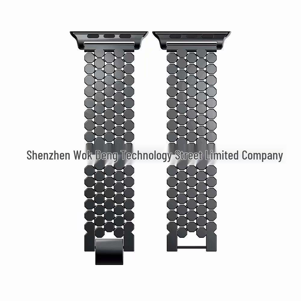 Compatible Fish Scale Metal Strap for Apple Watch: Stainless Steel Honeycomb Band, In Stock.