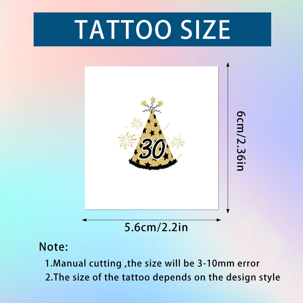 

15pcs Custom 30th Birthday Party temporary tattoos Personalized your face photo Tattoos Aldult 30 year old Birthday Party Decor