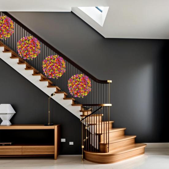 180CM Artificial Violet Flower Garland UV Resistant Realistic Fall Faux Flower Rattan Vine Wedding Party Hanging Simulation Bloom Decoration