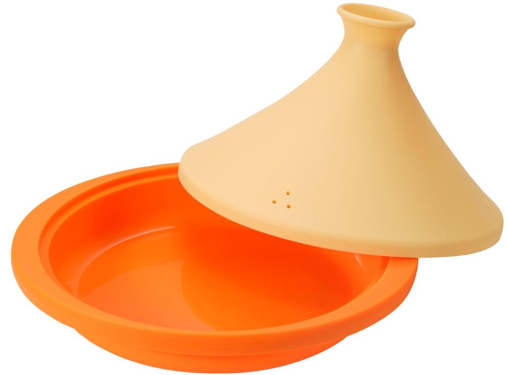 Silicone Tajine Pot, 20cm, Valencia Orange, with Recipe