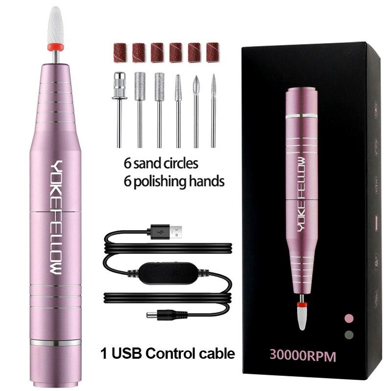 Elektryczna wiertarka do paznokci 30000RPM Profesjonalny zestaw pilników elektrycznych do paznokci żelowych akrylowych, manicure, pedicure, do użytku domowego