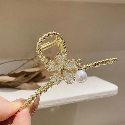 Dámské Módní Elegantní Květinové Korálkové Kovové Perlové Sponky do Vlasů Dámské Sladké Špendlíky Sponky Módní Doplňky Kreativní Dárky Ozdoby do Vlasů