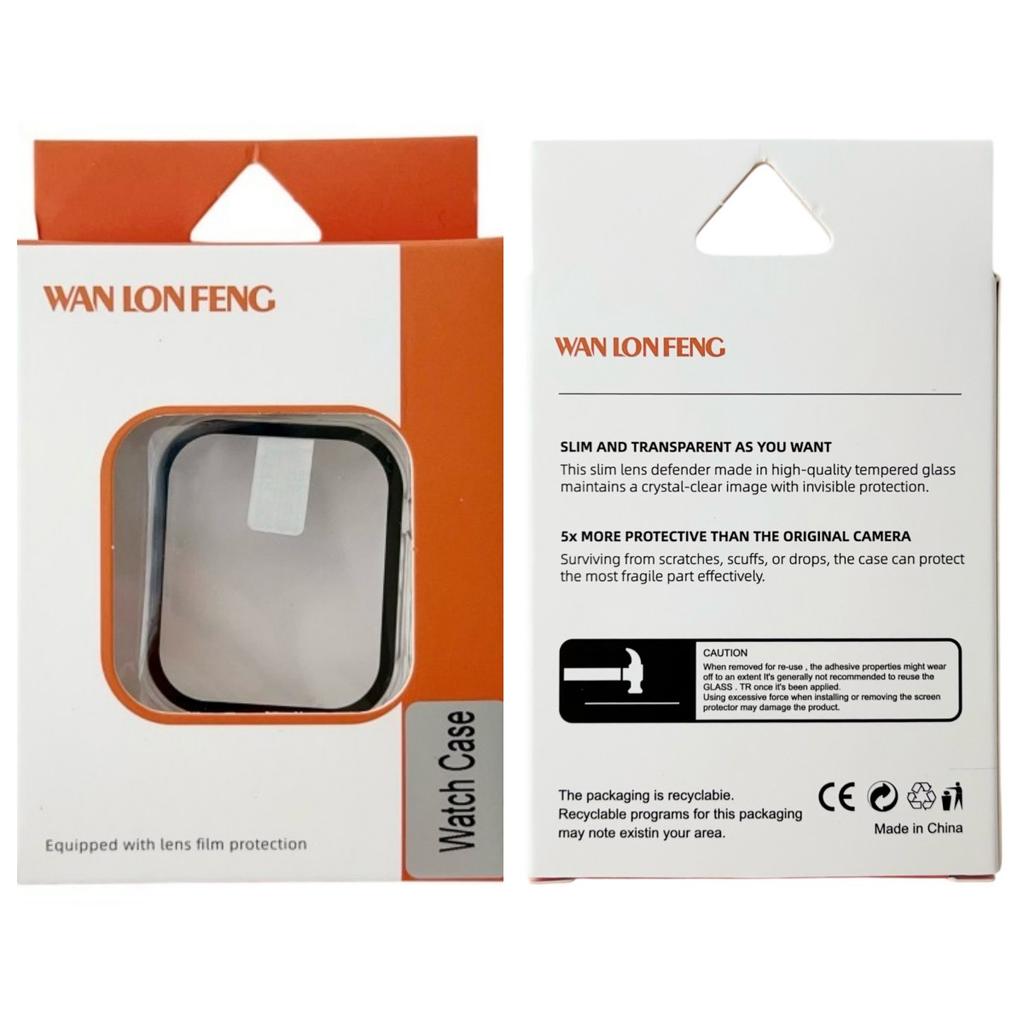 Für Huami Amazfit Cheetah Pro/Huami Amazfit Cheetah Round Uhrengehäuse WANLONFENG PC Rahmenabdeckung mit gehärtetem Glas Displayschutz