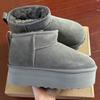 2026 New Winter Women Real Sheepskin Wool Ultra Mini Platform Ankle Snow Boots Classic Natural Fur Warm Thick Sole Shoe Slippers