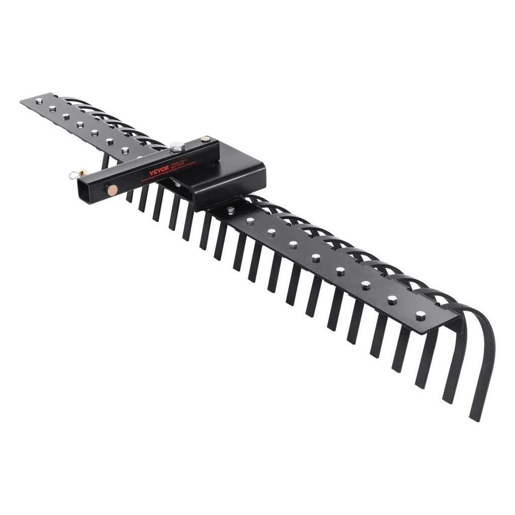 Tow Behind Landscape Rake 60" Lawn Dethatcher Rake with 21 Steel Tines