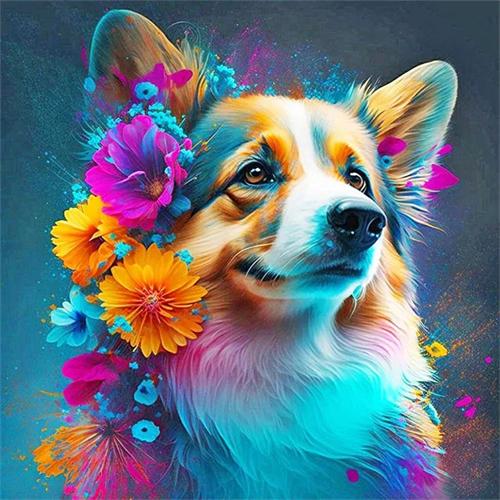 Plná čtvercová kulatá diamantová malba sada kočka pes domácí dekorace 5D diy vyšívací mozaika zvířata fantasy nástěnné umění