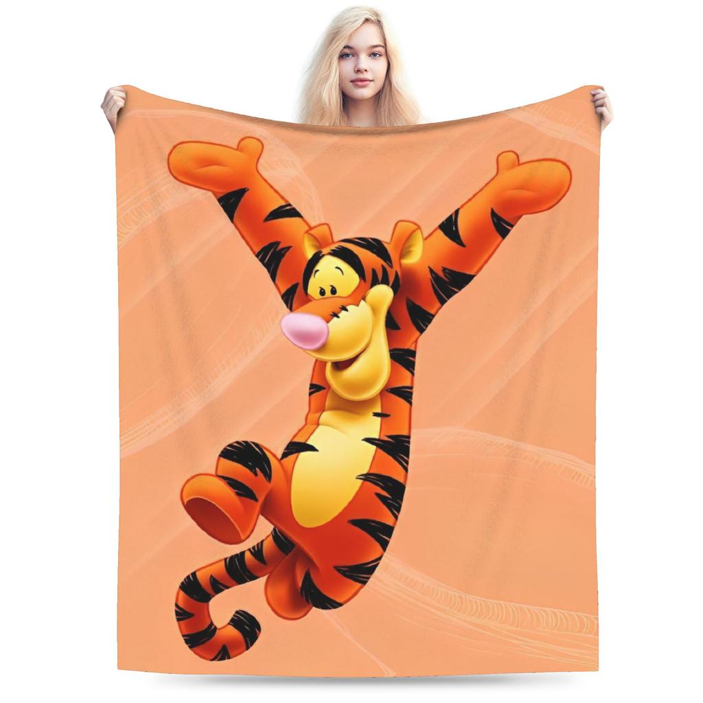 Winnie the Pooh Blanket Cute Cartoon Flannel Awesome Warm Throw Blankets for Bedding Lounge Spring Autumn
