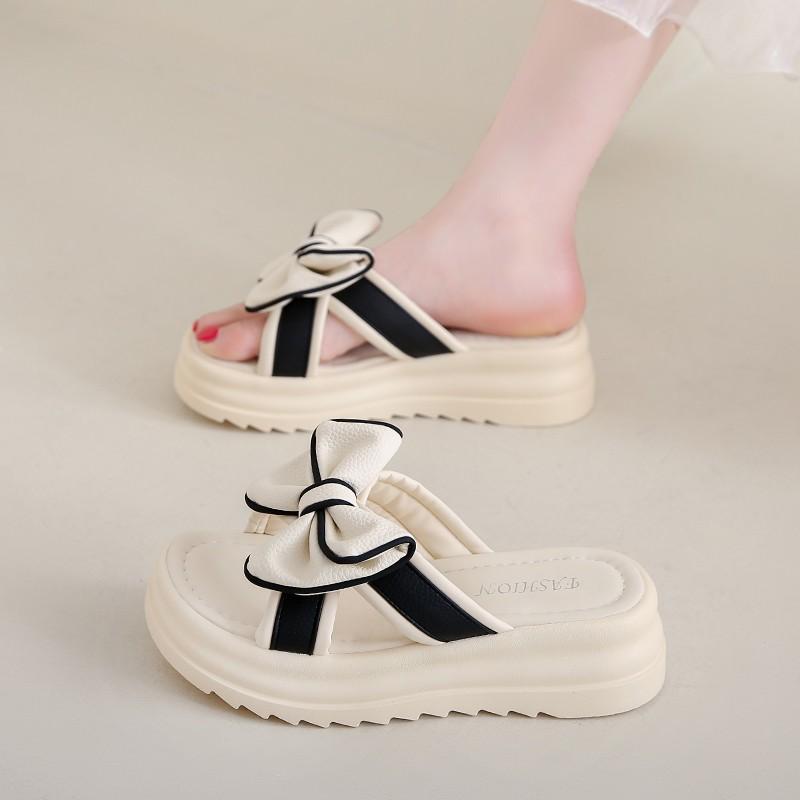 

2025Dropshipping Sandals Summer Fairy Style Flower Sandals Fashion Student Platform Ladies Slippers 34 чёрный