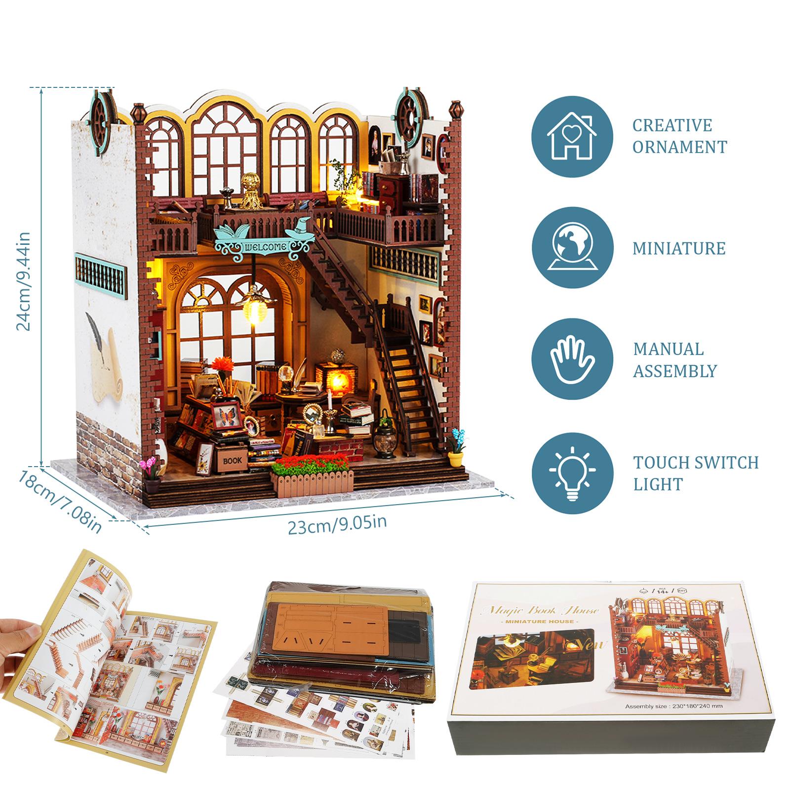 

Набор для самостоятельного изготовления миниатюрного кукольного домика, набор для изготовления деревянной комнаты в стиле ретро со светодиодной подсветкой, кукольный домик ручной работы, подарок на День матери, домашний декор L