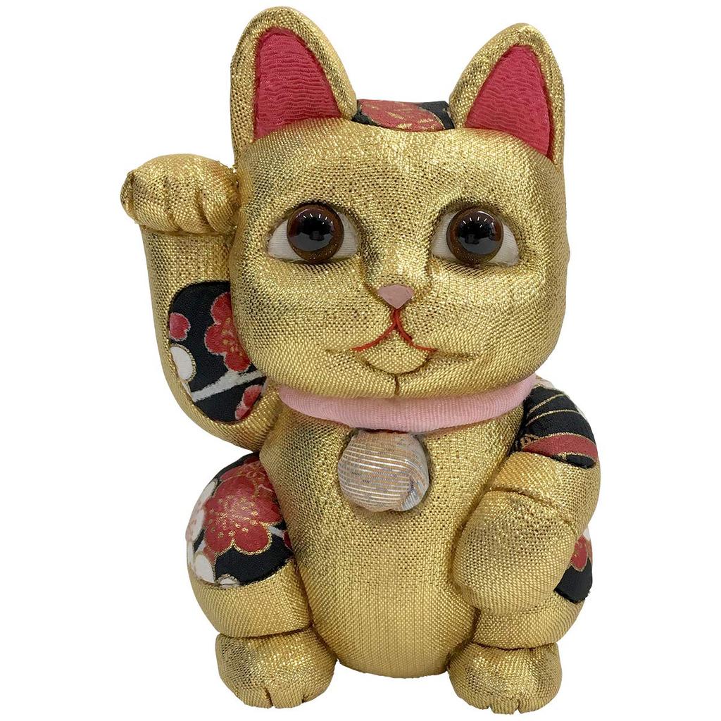 Velká Maneki Neko Feng Shui Zlatá Tradiční řemeslník Toko Kakinuma Dřevěná panenka Vyrobeno v Japonsku (vábící kočka)