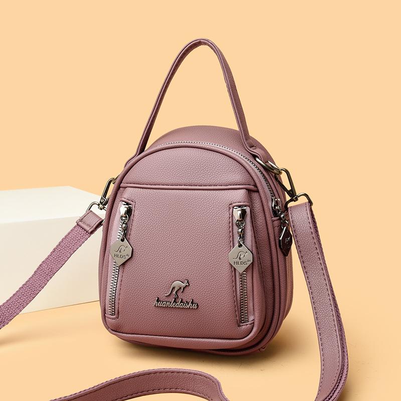 Handtasche mit großem Fassungsvermögen aus weichem Leder, hochwertige Textur, Umhängetasche, kleine runde Tasche, modische Umhängetasche