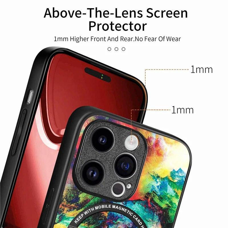 Bunte kabellose Lade-Handyhülle für iPhone 15 Pro Max 14 Plus 13 12 11 SE X für Samsung Galaxy S24 Ultra S23 S21 FE A35 A15 A54 A34 A53 Cover