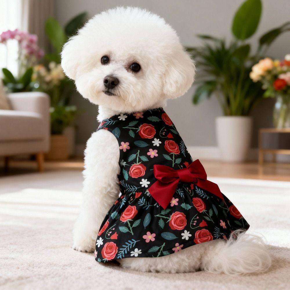 Pretty Summer Dog Clothes Breathable Dog Sleeveless Dress Fashion Cute Puppy Clothes Pet Costumes