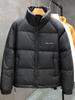 Leichte Herren-Jacke aus weißer Entendaune - Winter 2025 Jugendmode, Warmer lässiger kurzer Stil mit Stehkragen