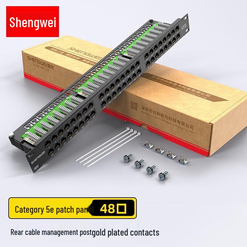 Shengwei NDF-548G Cat5e 48-Port 1U Rackmount Patch Panel