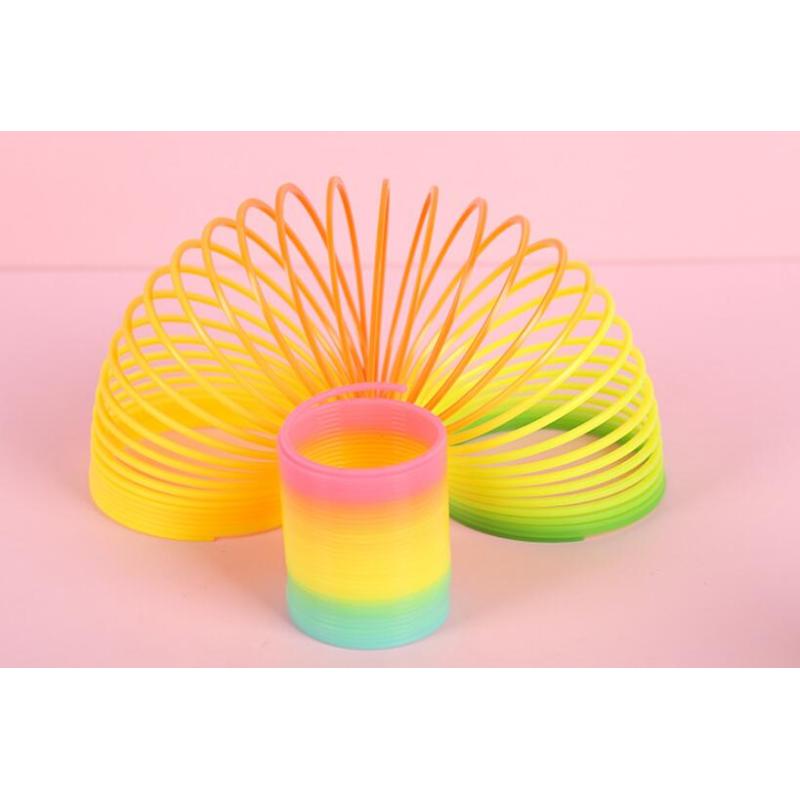 1pcs Rainbow Circle Funny Toys Early Development Educational Folding Plastic Spring Coil Children's Creative Magical Toys