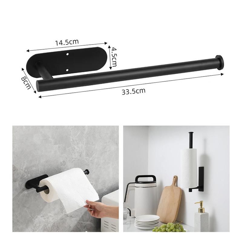 Adhesive Toilet Paper Holder Stainless Steel Wall Mount Kitchen Roll Towel Rack Napkin Dispenser Absorbent Stand Tissue Hanger