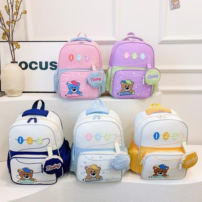 Lightweight Breathable Waterproof Large Capacity Backpack For Kids With Cute Bear Design