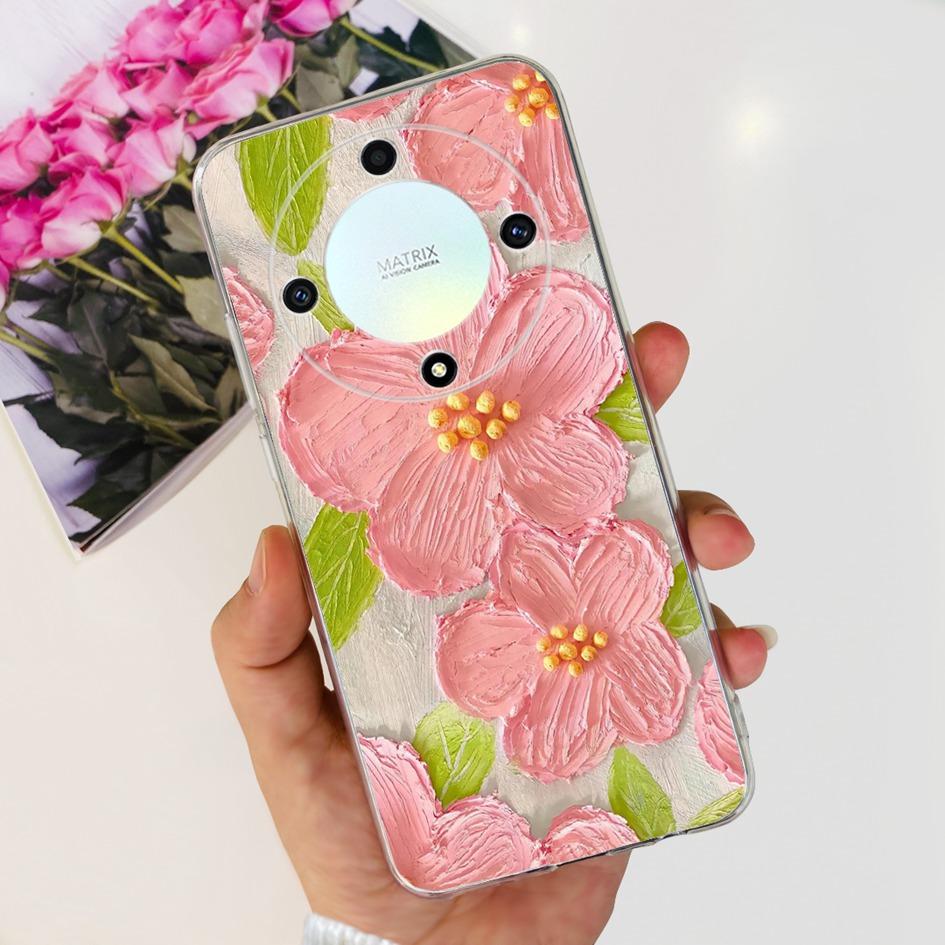 For Honor Magic 4 Lite Case ANY-LX1 ANY-LX2 ANY-LX3 Clear Cover Popular Flower Soft Silicone Funda For Honor Magic 5 6 Lite Para