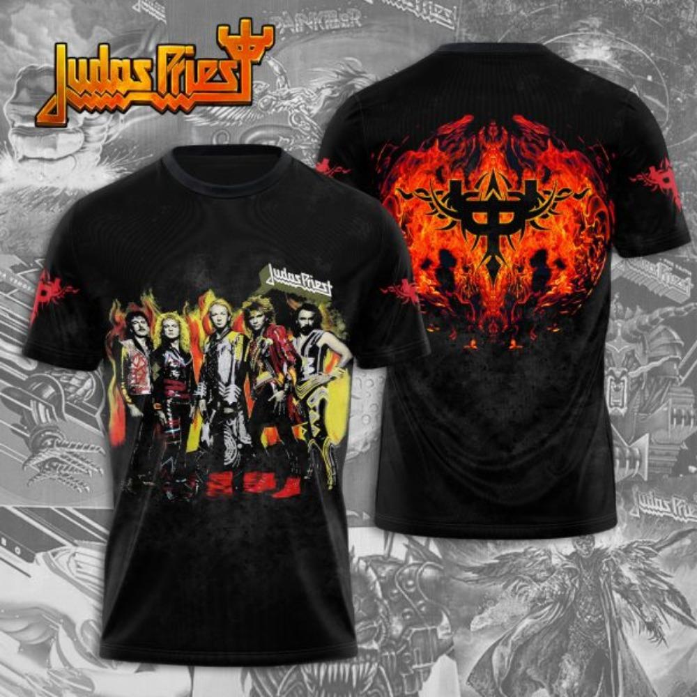 Heavy Metal Rock Band T-Shirt Judas Priest 3D Druck T-Shirt Herren Damen Mode T-Shirts Kurzarm Oberteile T-Shirts Herrenkleidung 2026