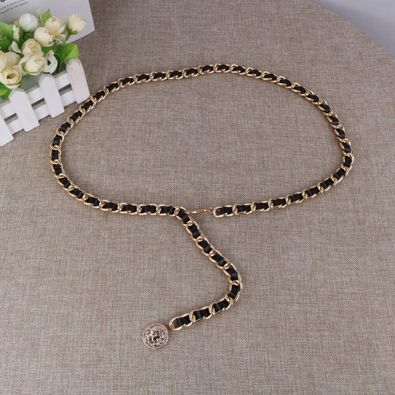 Chain Belt Female Waist Metal Belts For Women Luxury Tassel Thin Waistband Dress Coat Adjustable Corset